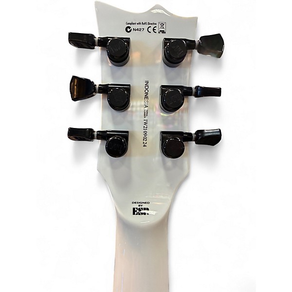 Used ESP LTD James Hetfield Signature Iron Cross Snow White Solid Body Electric Guitar