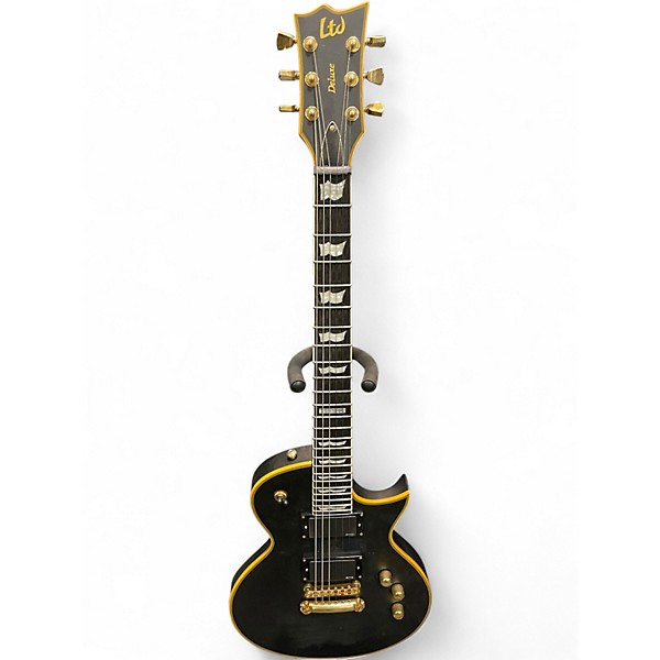 Used ESP LTD EC1000 Deluxe Black and Gold Solid Body Electric Guitar