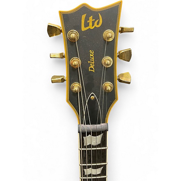 Used ESP LTD EC1000 Deluxe Black and Gold Solid Body Electric Guitar