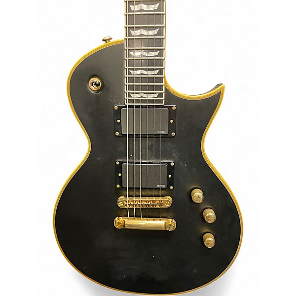 Used ESP LTD EC1000 Deluxe Black and Gold Solid Body Electric Guitar