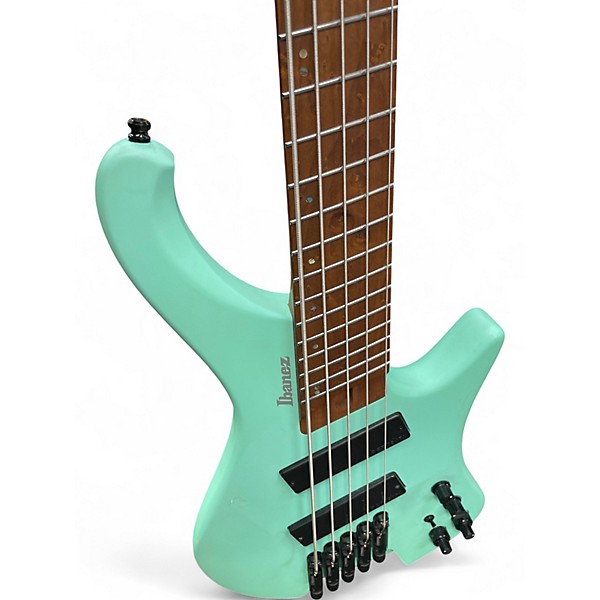 Used Ibanez EHB1005MS 5 STRING Blue Electric Bass Guitar