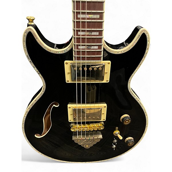 Used Ibanez AR520H Black and Gold Hollow Body Electric Guitar