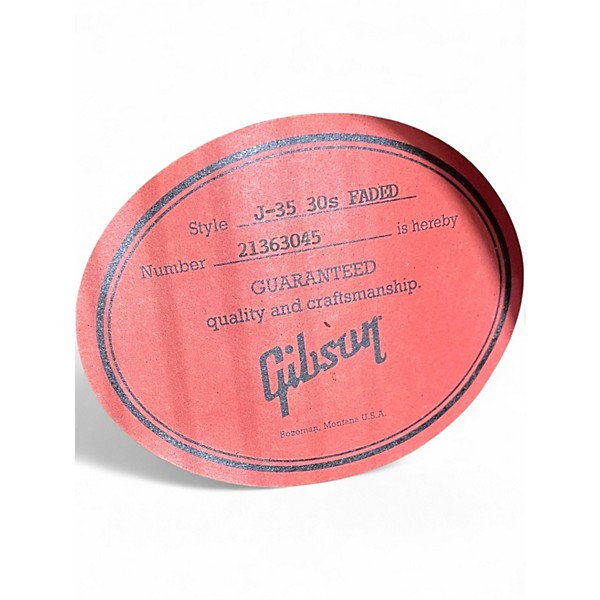 Used 2023 Gibson J35 30S FADED Natural Acoustic Electric Guitar