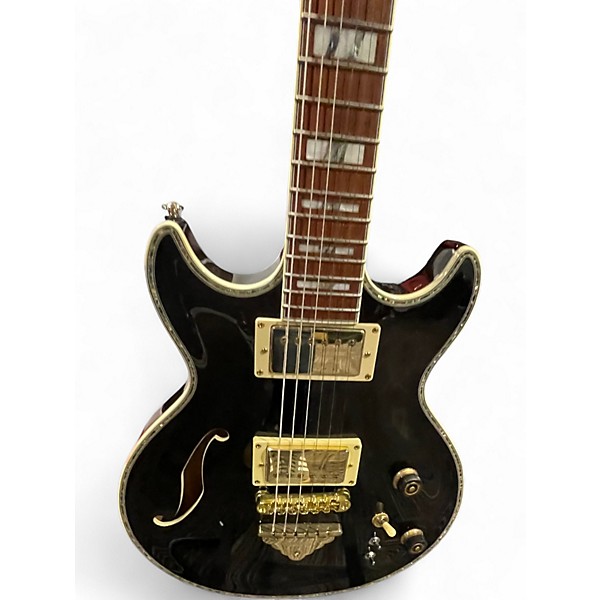 Used Ibanez AR520 ARTIST SERIES Black and Gold Hollow Body Electric Guitar