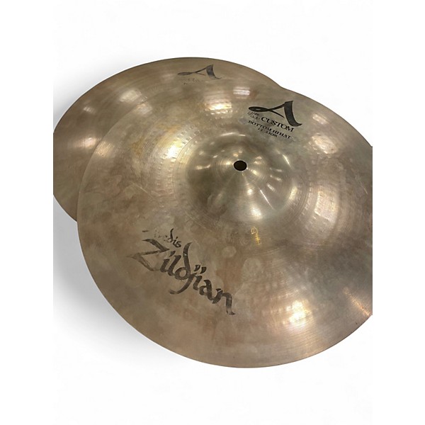 Used Zildjian 13in A Custom Hi Hat Pair Cymbal