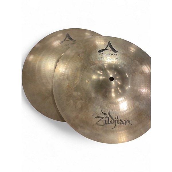 Used Zildjian 13in A Custom Hi Hat Pair Cymbal