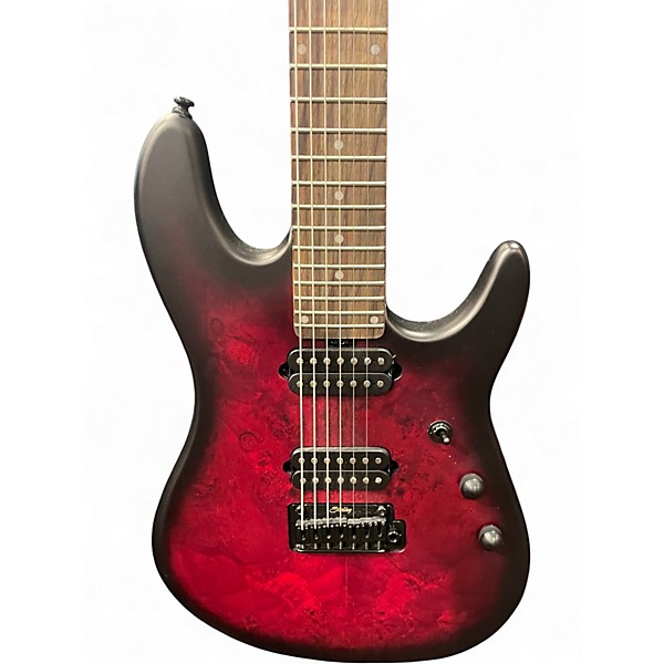 Used Sterling by Music Man JASON RICHARDSON CUTLASS 7 STRING Trans Red Solid Body Electric Guitar