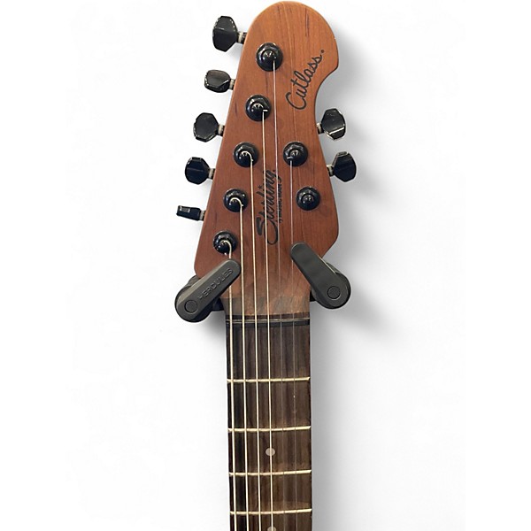 Used Sterling by Music Man JASON RICHARDSON CUTLASS 7 STRING Trans Red Solid Body Electric Guitar