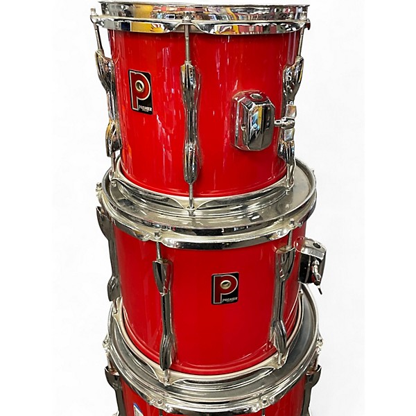 Used Premier 5 Piece ELITE CHERRY RED Drum Kit