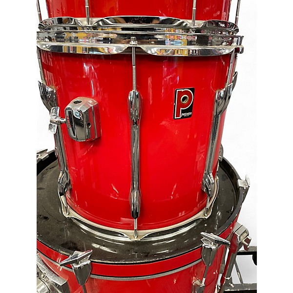 Used Premier 5 Piece ELITE CHERRY RED Drum Kit