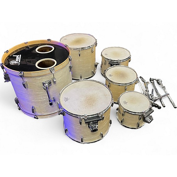 Used 2000s Pearl 6 Piece EXPORT SERIES DRUMS Pearl White Drum Kit