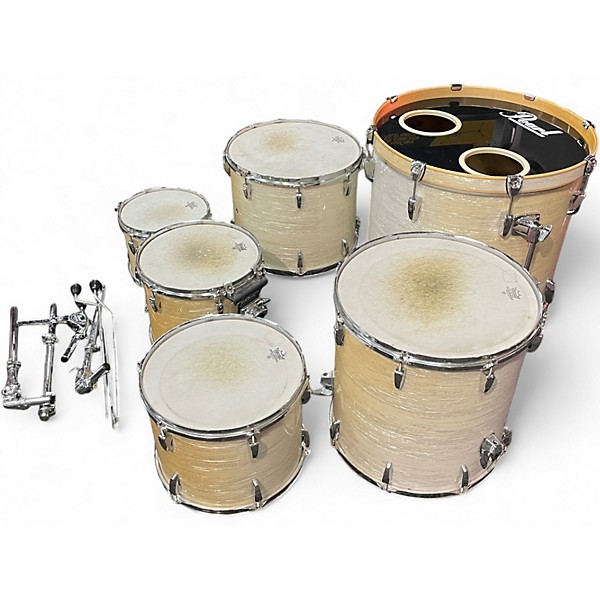Used 2000s Pearl 6 Piece EXPORT SERIES DRUMS Pearl White Drum Kit