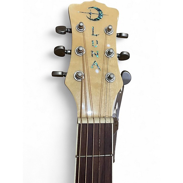 Used Luna Flora Rose Natural Acoustic Electric Guitar