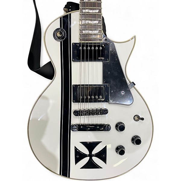 Used ESP LTD James Hetfield Signature Iron Cross Arctic White Solid Body Electric Guitar
