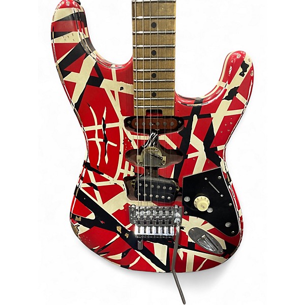 Used 2021 EVH Striped Series Frankie striped Solid Body Electric Guitar