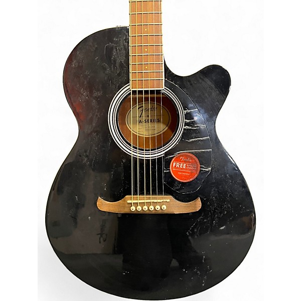 Used Fender FA135CE Concert Black Acoustic Electric Guitar