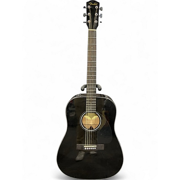 Used Fender CD60 Dreadnought Black Acoustic Guitar