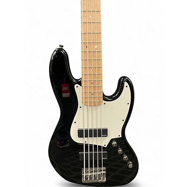 Used Squier Contemporary Active Jazz Bass HH V Black Electric Bass Guitar