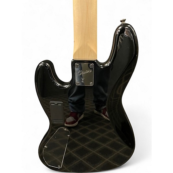Used Squier Contemporary Active Jazz Bass HH V Black Electric Bass Guitar