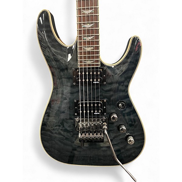 Used Schecter Guitar Research Omen Extreme FR TRANSPARENT BLACK Solid Body Electric Guitar