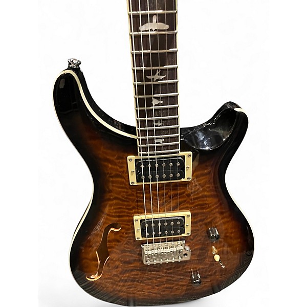 Used PRS SE Custom 24 Semi Hollow Quilted Tobacco Burst Hollow Body Electric Guitar