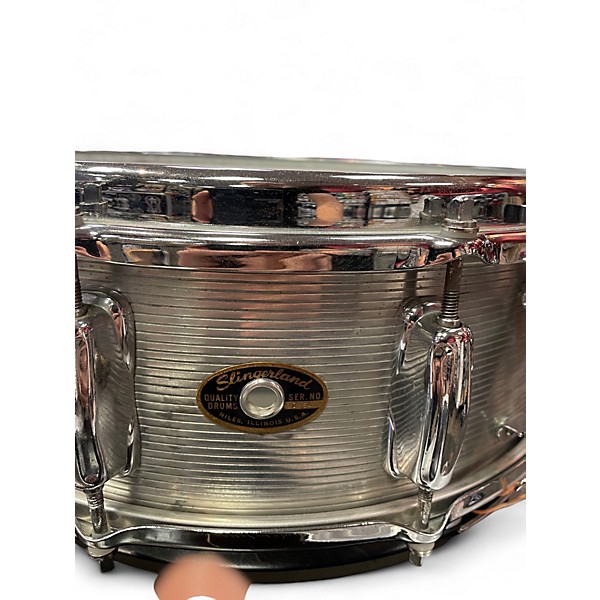Used Slingerland 14in 1960's Ribbed Aluminum 14x5 8-Lug METAL Drum