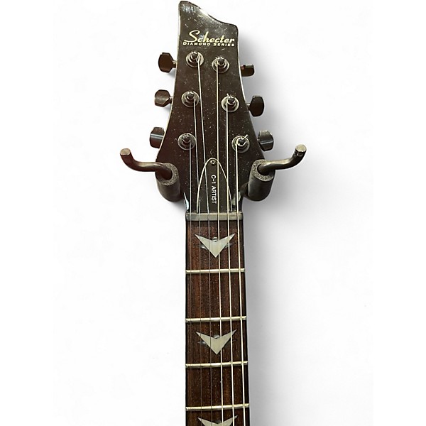 Used Schecter Guitar Research C1 Artist Left Handed Black Solid Body Electric Guitar