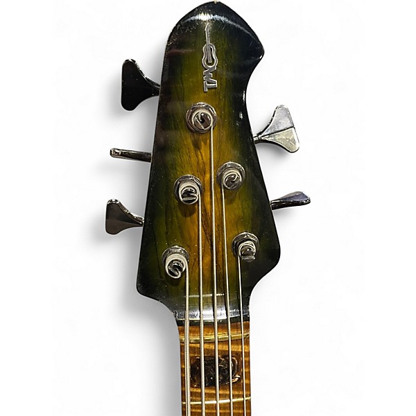 Used Leones Krugeri Custom 5 Trans Green Electric Bass Guitar