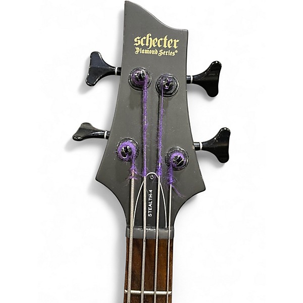 Used Schecter Guitar Research STILETTO STEALTH 4 Black Electric Bass Guitar