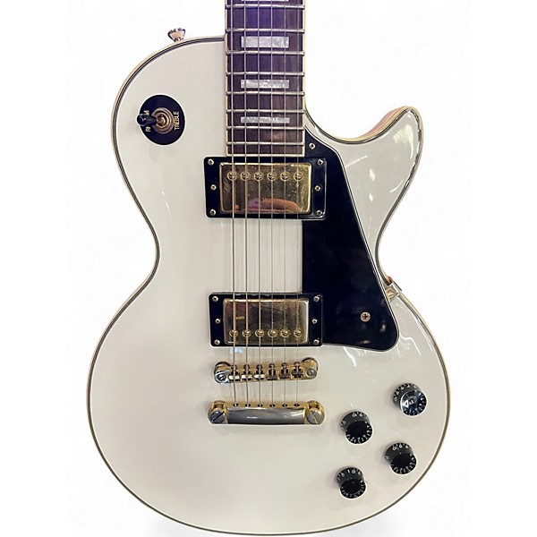 Used Epiphone Les Paul Custom White Solid Body Electric Guitar