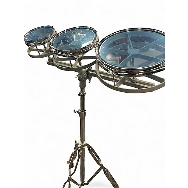 Used GP Percussion 3 Piece RT68 Chrome Silver Roto Toms