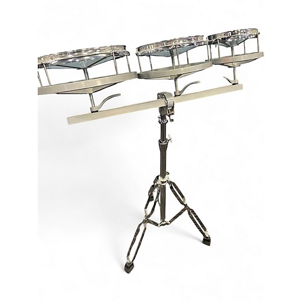 Used GP Percussion 3 Piece RT68 Chrome Silver Roto Toms