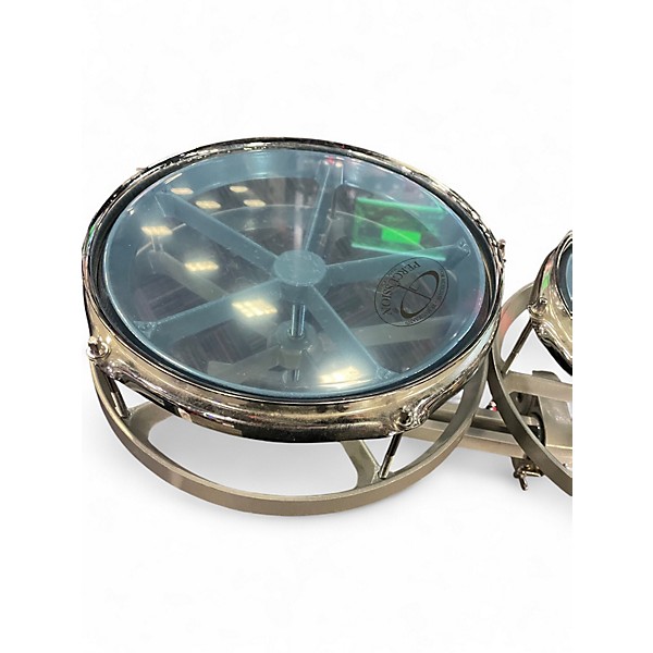 Used GP Percussion 3 Piece RT68 Chrome Silver Roto Toms