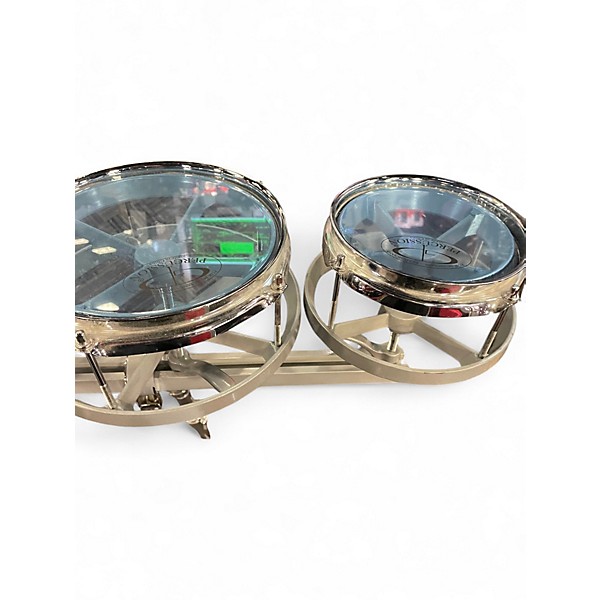 Used GP Percussion 3 Piece RT68 Chrome Silver Roto Toms