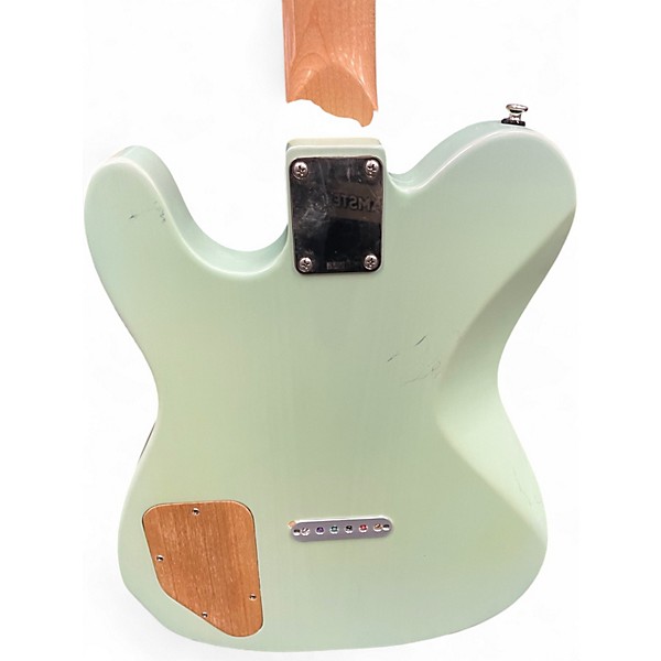 Used 2014 Echopark Clarence Gold Coil Telecaster Seafoam Green Solid Body Electric Guitar