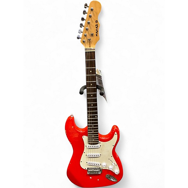 Used Mahar STRATOCASTER Red Solid Body Electric Guitar