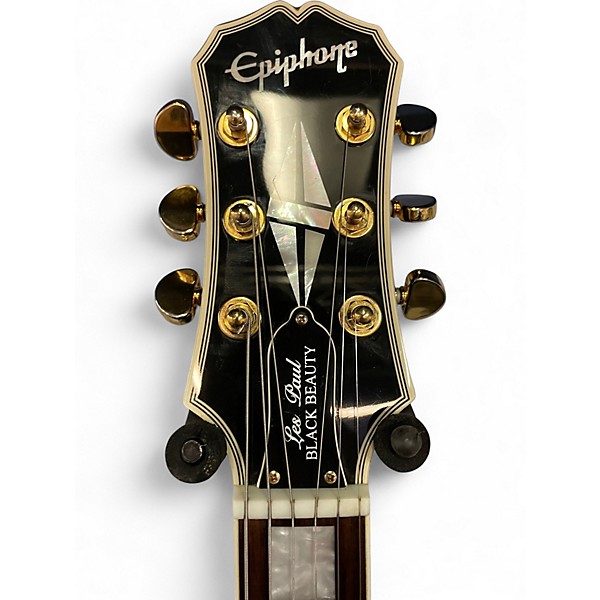 Used 2005 Epiphone Les Paul Black Beauty 3 Black Solid Body Electric Guitar