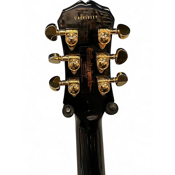 Used 2005 Epiphone Les Paul Black Beauty 3 Black Solid Body Electric Guitar