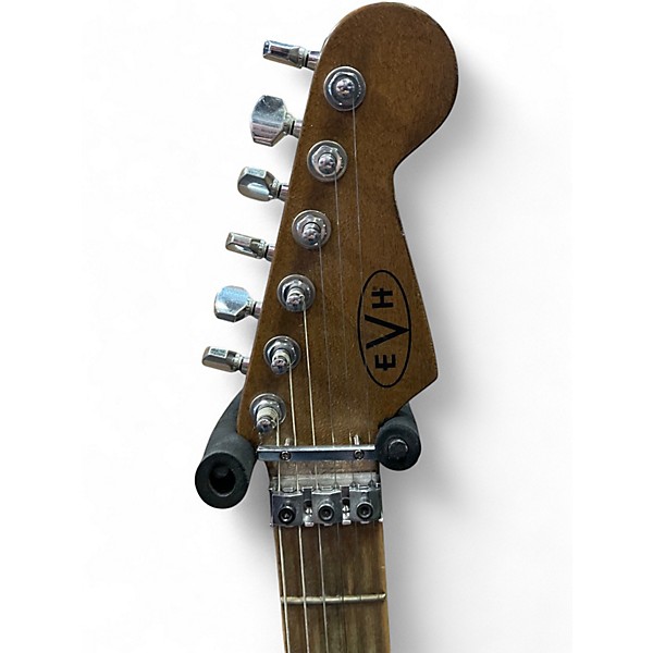 Used 2021 EVH Striped Series Frankie Red with Black and White Stripes Solid Body Electric Guitar