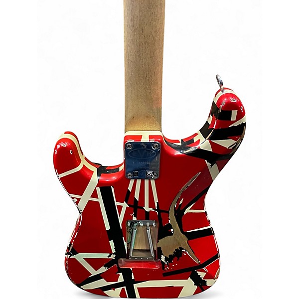 Used 2021 EVH Striped Series Frankie Red with Black and White Stripes Solid Body Electric Guitar