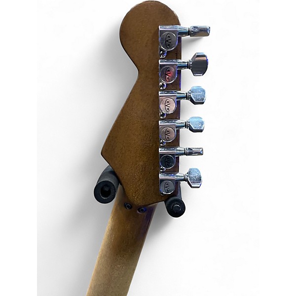 Used 2021 EVH Striped Series Frankie Red with Black and White Stripes Solid Body Electric Guitar