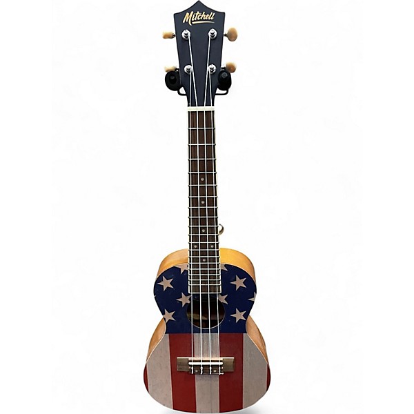 Used Mitchell STARS & STRIPES CONCERT UKULELE Red White and Blue Ukulele