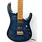 Used Sterling by Music Man JP150FM Cerulean Blue Solid Body Electric Guitar
