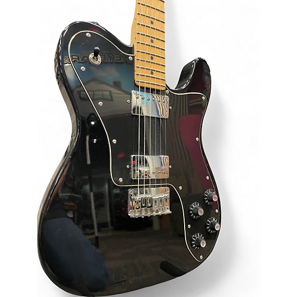 Used Squier Telecaster Custom Black Solid Body Electric Guitar