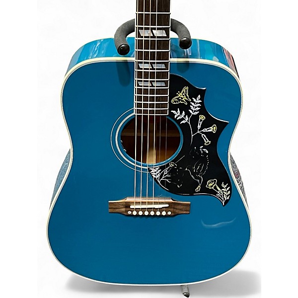 Used 2018 Gibson HUMMINGBIRD LTD BIG SKY BLUE Acoustic Electric Guitar