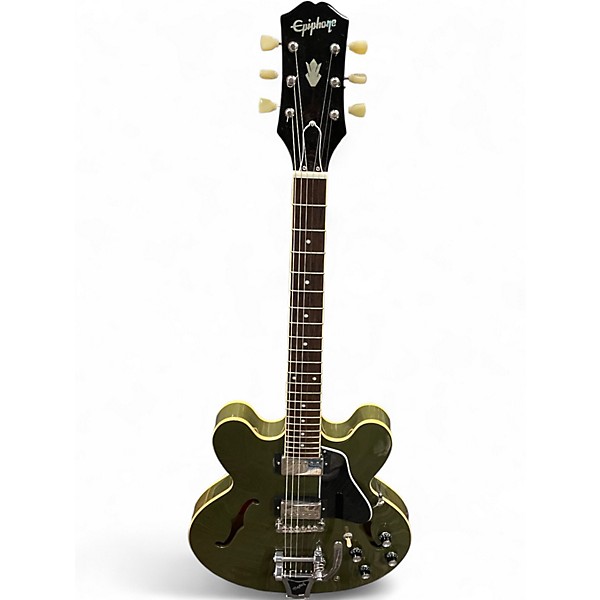 Used Epiphone ES-335 Green Hollow Body Electric Guitar