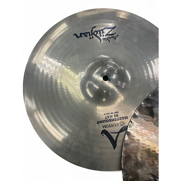 Used Zildjian 15in A Custom Mastersound Hi Hat Pair Cymbal