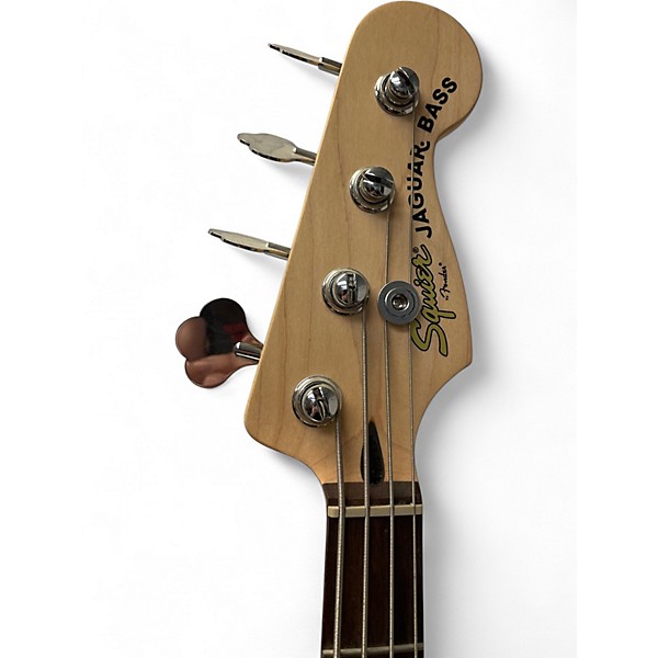 Used Squier Vintage Modified Jaguar Bass Red Electric Bass Guitar