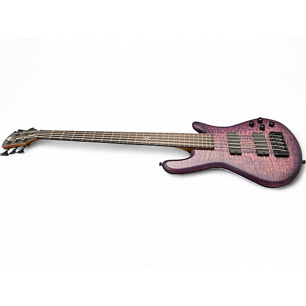 Used Spector NS PULSE 5 Trans Purple Electric Bass Guitar