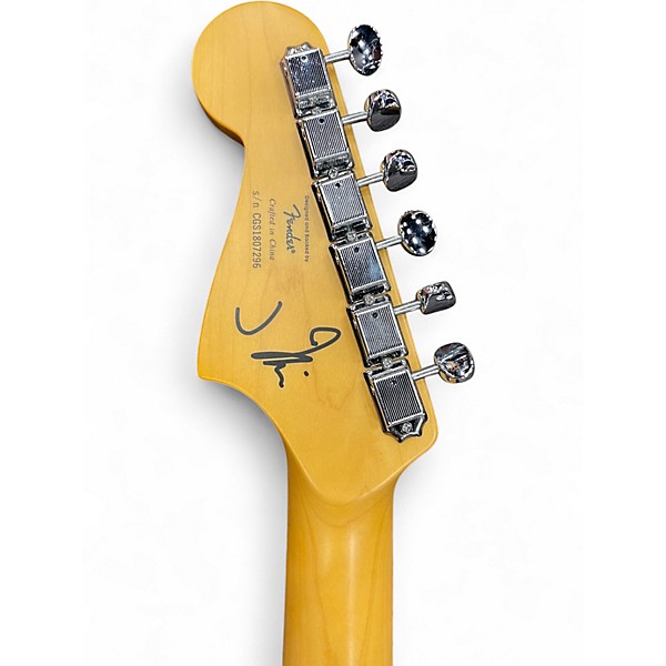 Used 2018 Squier J Mascis Jazzmaster Vintage White Solid Body Electric Guitar